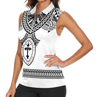 Personalised Melanesian Brotherhood Women Sleeveless Polo Shirt With Tribal Pattern - Polynesian Pride
