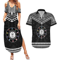 Personalised Melanesian Brotherhood Couples Matching Summer Maxi Dress and Hawaiian Shirt Ministry Faith And Mission LT05 Black - Polynesian Pride