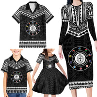 Personalised Melanesian Brotherhood Family Matching Long Sleeve Bodycon Dress and Hawaiian Shirt Ministry Faith And Mission LT05 - Polynesian Pride