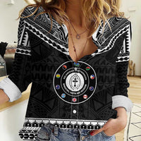 Personalised Melanesian Brotherhood Women Casual Shirt Ministry Faith And Mission LT05 Female Black - Polynesian Pride