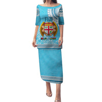 Fiji Puletasi Melanesian Festival 2023 LT6 Long Dress Blue - Polynesian Pride