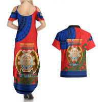New Caledonia Couples Matching Summer Maxi Dress and Hawaiian Shirt Melanesian Festival 2023 LT6 - Polynesian Pride