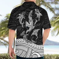 Polynesian Tribal Hawaiian Shirt with Sharks Tattoo White LT6 - Polynesian Pride