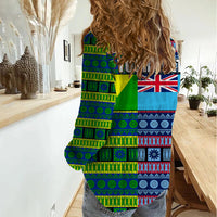(Custom Personalised) Fiji Malampa Women Casual Shirt Tribal Patterns LT6 - Polynesian Pride