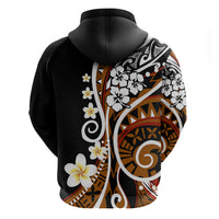 Plumeria Polynesian Hoodie Trending Brown LT6 - Polynesian Pride