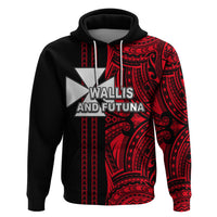 Custom Wallis and Futuna Hoodie Polynesian Tribal Red LT6 Pullover Hoodie Red - Polynesian Pride