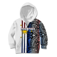 Custom Philippines Kid Hoodie Polynesian Tribal White LT6 - Polynesian Pride