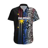 Custom Philippines Hawaiian Shirt Polynesian Tribal Black LT6 Black - Polynesian Pride