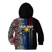 Custom Philippines Kid Hoodie Polynesian Tribal Black LT6 - Polynesian Pride