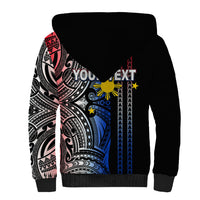 Custom Philippines Sherpa Hoodie Polynesian Tribal Black LT6 - Polynesian Pride