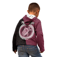 Custom Mangaia Of Cook Islands Kid Hoodie Mix Half Black LT6 - Polynesian Pride