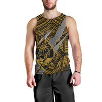 Polynesian Guam Men Tank Top with Coat Of Arms Claws Style - Gold LT6 - Polynesian Pride