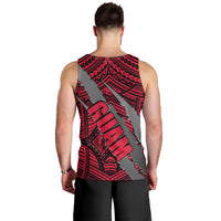 Polynesian Guam Men Tank Top with Coat Of Arms Claws Style - Red LT6 - Polynesian Pride