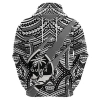 Polynesian Guam Hoodie with Coat of Arms Claws Style White LT6 - Polynesian Pride
