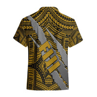 Polynesian Fiji Hawaiian Shirt with Coat Of Arms Claws Style - Gold LT6 - Polynesian Pride