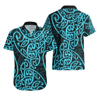 New Zealand Hawaiian Shirt Maori Pattern Light Blue LT6 - Polynesian Pride