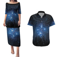 Matariki Te Tau Hou Māori Couples Matching Puletasi and Hawaiian Shirt New Zealand Starry Sky LT7 Galaxy - Polynesian Pride