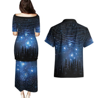 Matariki Te Tau Hou Māori Couples Matching Puletasi and Hawaiian Shirt New Zealand Starry Sky LT7 - Polynesian Pride