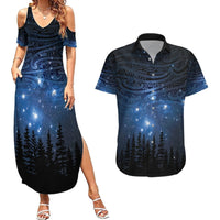 Matariki Te Tau Hou Māori Couples Matching Summer Maxi Dress and Hawaiian Shirt New Zealand Starry Sky LT7 Galaxy - Polynesian Pride