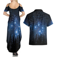 Matariki Te Tau Hou Māori Couples Matching Summer Maxi Dress and Hawaiian Shirt New Zealand Starry Sky LT7 - Polynesian Pride