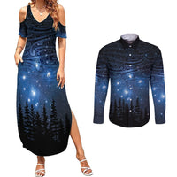Matariki Te Tau Hou Māori Couples Matching Summer Maxi Dress and Long Sleeve Button Shirt New Zealand Starry Sky LT7 Galaxy - Polynesian Pride