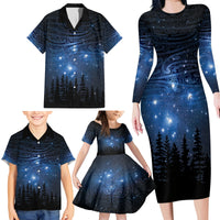 Matariki Te Tau Hou Māori Family Matching Long Sleeve Bodycon Dress and Hawaiian Shirt New Zealand Starry Sky LT7 - Polynesian Pride