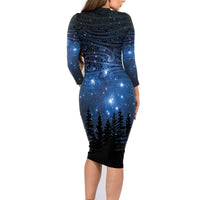 Matariki Te Tau Hou Māori Family Matching Long Sleeve Bodycon Dress and Hawaiian Shirt New Zealand Starry Sky LT7 - Polynesian Pride