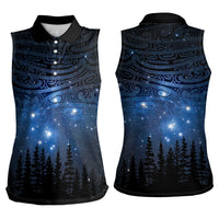 Matariki Te Tau Hou Māori Women Sleeveless Polo Shirt New Zealand Starry Sky LT7 - Polynesian Pride