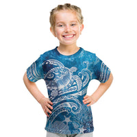 World Ocean Day Polynesian Pattern Kid T Shirt Crystal Waves
