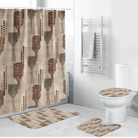 Aloha Hawaii Vintage Kahili Pa'a Lima Bathroom Set Palaka Print Cozy Beige