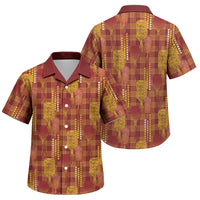 Aloha Hawaii Vintage Kahili Pa'a Lima Family Matching Tank Maxi Dress and Hawaiian Shirt Palaka Print Hilo Royal Red-Yellow