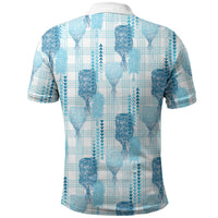 Aloha Hawaii Vintage Kahili Pa'a Lima Polo Shirt Palaka Print Oceanic Turquoise LT7 - Polynesian Pride