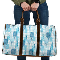 Aloha Hawaii Vintage Kahili Pa'a Lima Travel Bag Palaka Print Oceanic Turquoise