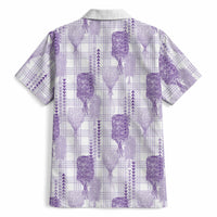 Aloha Hawaii Vintage Kahili Pa'a Lima Hawaiian Shirt Palaka Print Pastel Lavender LT7 - Polynesian Pride