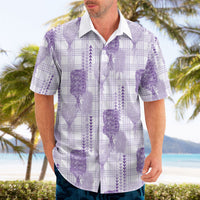 Aloha Hawaii Vintage Kahili Pa'a Lima Hawaiian Shirt Palaka Print Pastel Lavender LT7 - Polynesian Pride