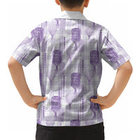 Aloha Hawaii Vintage Kahili Pa'a Lima Hawaiian Shirt Palaka Print Pastel Lavender LT7 - Polynesian Pride