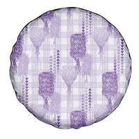 Aloha Hawaii Vintage Kahili Pa'a Lima Spare Tire Cover Palaka Print Pastel Lavender