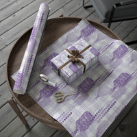 Aloha Hawaii Vintage Kahili Pa'a Lima Wrapping Paper Palaka Print Pastel Lavender