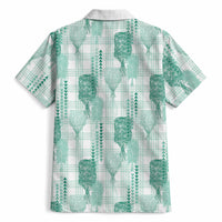 Aloha Hawaii Vintage Kahili Pa'a Lima Hawaiian Shirt Palaka Print Mossy Teal LT7 - Polynesian Pride