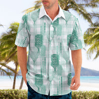 Aloha Hawaii Vintage Kahili Pa'a Lima Hawaiian Shirt Palaka Print Mossy Teal LT7 - Polynesian Pride