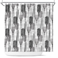 Aloha Hawaii Vintage Kahili Pa'a Lima Shower Curtain Palaka Print Hinahina