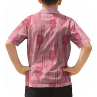 Aloha Hawaii Vintage Kahili Pa'a Lima Hawaiian Shirt Palaka Print Berry Pink