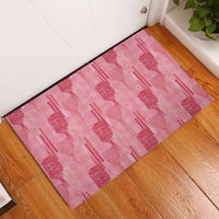 Aloha Hawaii Vintage Kahili Pa'a Lima Rubber Doormat Palaka Print Berry Pink