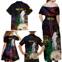 New Caledonia Kanaky Personalized Family Matching Off Shoulder Maxi Dress and Hawaiian Shirt Kagu Bird Emblem LT7 - Polynesian Pride