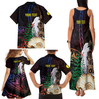 New Caledonia Kanaky Personalized Family Matching Tank Maxi Dress and Hawaiian Shirt Kagu Bird Emblem LT7 - Polynesian Pride