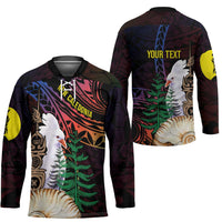 New Caledonia Kanaky Personalized Hockey Jersey Kagu Bird Emblem - Polynesian Pride