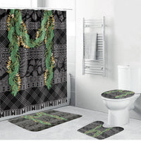 Hawai'i Paniolo Maile Twisted Lei Bathroom Set Obsidian Black LT7 Bathroom Set (4 pcs) Black - Polynesian Pride