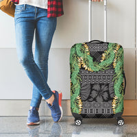 Hawai'i Paniolo Maile Twisted Lei Luggage Cover Obsidian Black LT7 - Polynesian Pride
