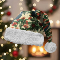 New Zealand Christmas Santa Hat Romantic Tui Birds on Pohutukawa - Ivory - Polynesian Pride