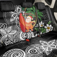 Polynesian Back Car Seat Cover Tropical Santa - Plumeria Black Vintage LT7 - Polynesian Pride